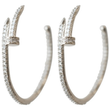 Emma Nail Cz Hoop Earrings
