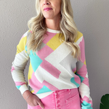 Abstract Pattern Pullover Sweater