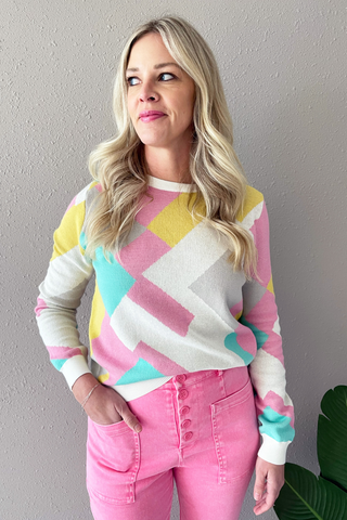 Abstract Pattern Pullover Sweater