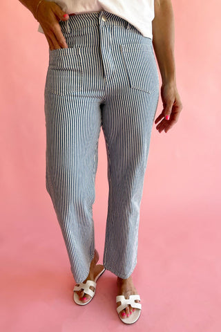 Pin Stripe Front Pocket Pant
