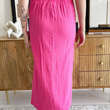 Twist Front Faux Wrap Maxi Skirt