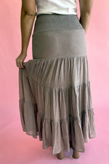 Smocked Top Tiered Maxi Skirt