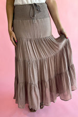 Smocked Top Tiered Maxi Skirt