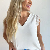 Lace Trim Detail Sleeveless Top