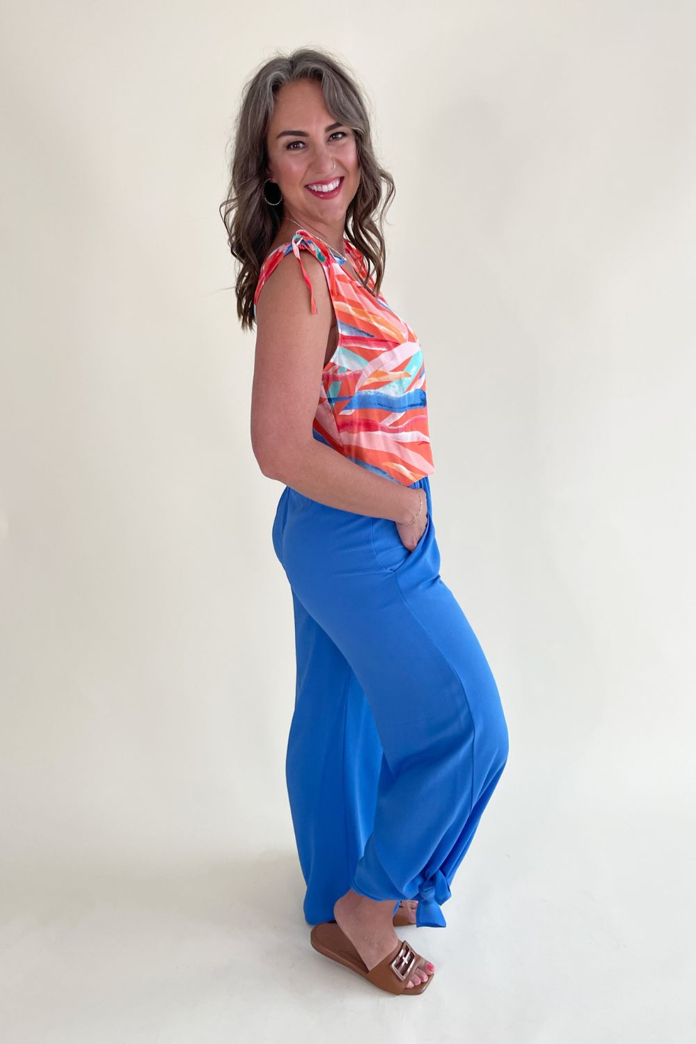 Side Slit Wide Leg Pants