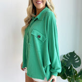 Collared Oversized Button Up Pullover