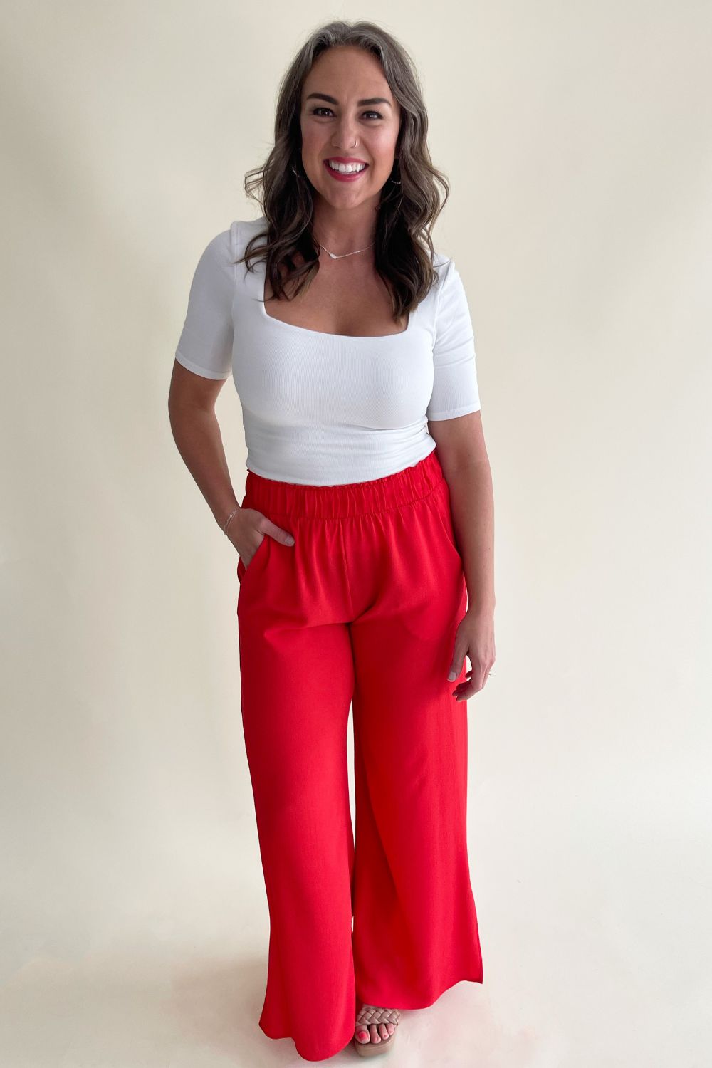 Side Slit Wide Leg Pants