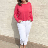 Center Seam Boat Neck Sweater