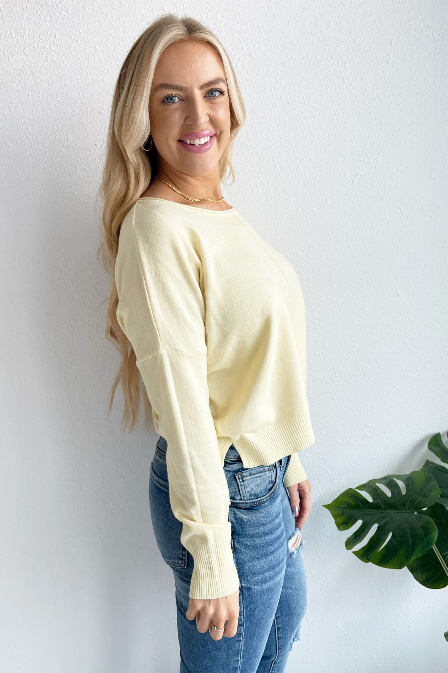 Center Seam Boat Neck Sweater