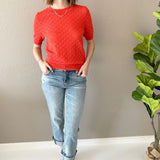 Diamond Knit Short Sleeve Top