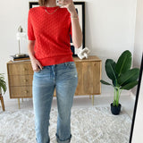 Diamond Knit Short Sleeve Top