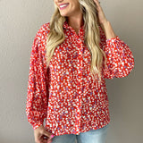 Printed Button Up Blouse