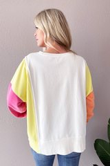 Side Slit Color Block Sweatshirt