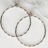 Brass Twisted Circle Dangle Earrings