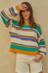Horizontal Striped Slouchy Sweater