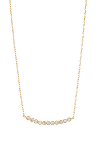 Petite Bezel Bar Short Necklace