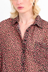 Geometric Printed Button Up Top