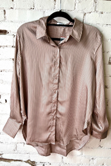 Collared Button Down Striped Top