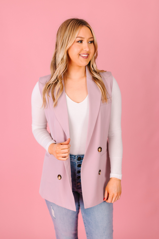 Double Breasted Sleeveless Blazer