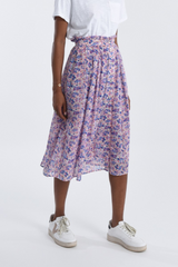 Printed Flowy Midi Skirt