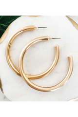 2" Brushed Metal Hoop Earrings