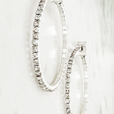 30mm Crystal Wire Hoop Earrings