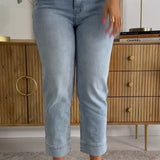 Kennedy Crop Straight w/ Wide Hem & Slit