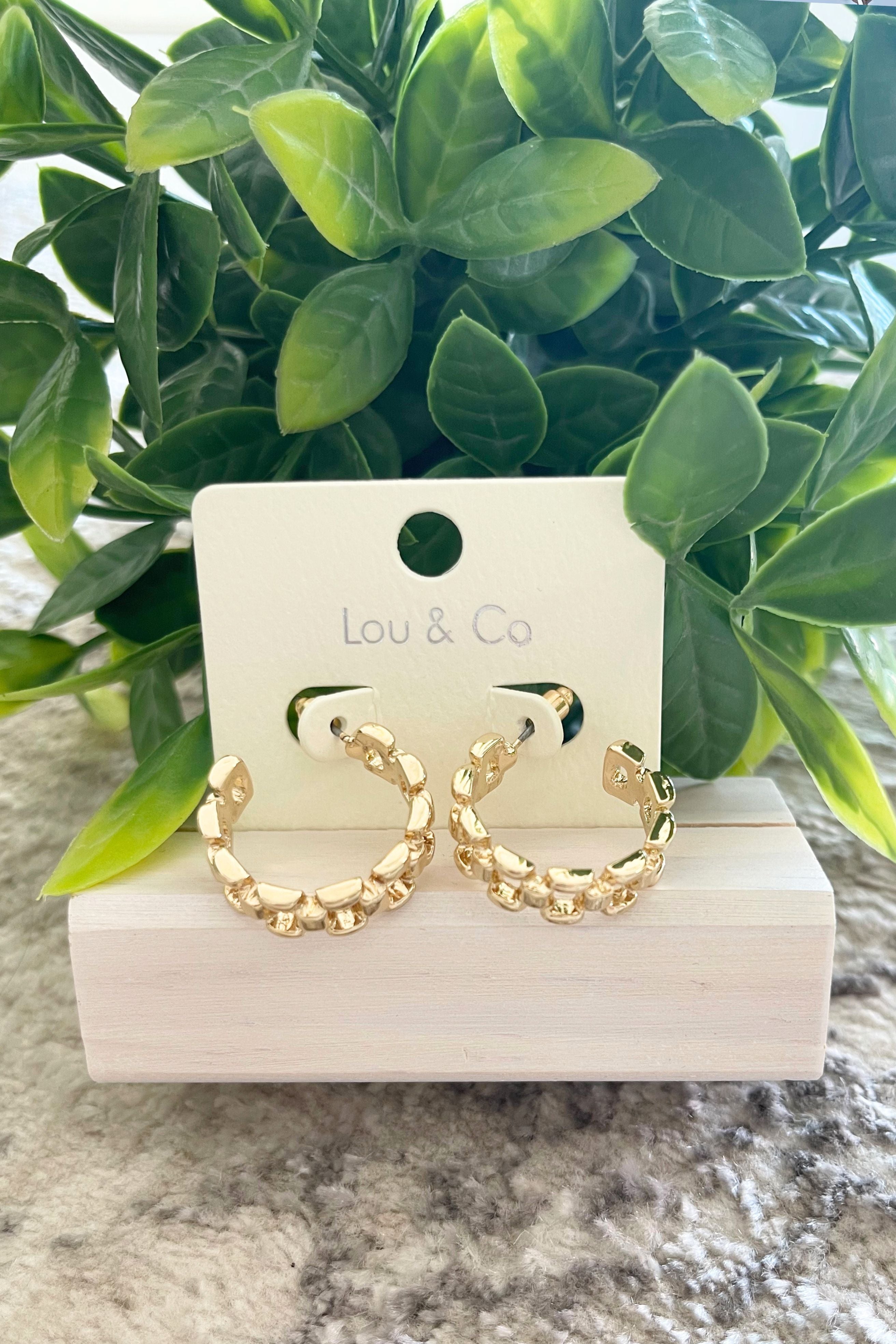 Basket Weave Hoop Earrings