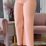 Meg High Rise Fab Ab Wide Leg Raw Hem