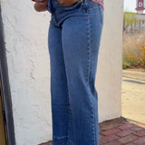 Maya High Rise Fab Ab Wide Leg Back Darts Wide Hem