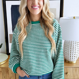 Striped Contrast Trim Sweatshirt