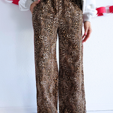 Leopard Contrast Trouser Red Panel