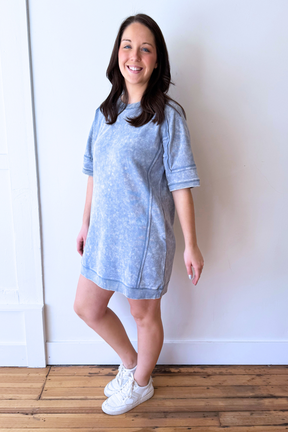 Oversized Washed Terry Dress - The 308 Boutique