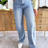 Loose Woven Barrel Jeans