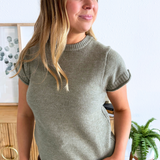 Short Sleeve Crewneck Sweater Tee