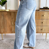 Loose Woven Barrel Jeans
