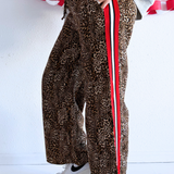 Leopard Contrast Trouser Red Panel
