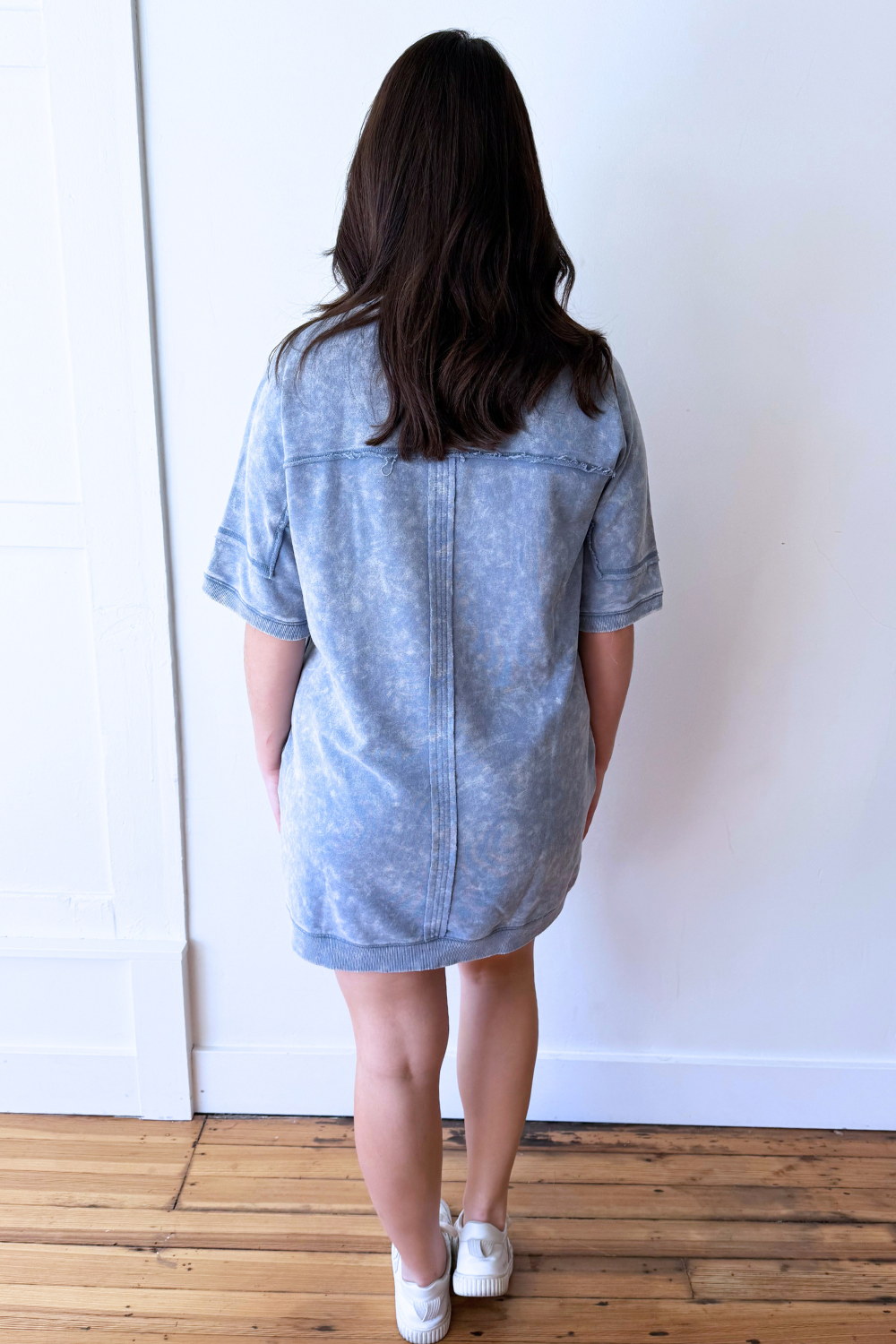 Oversized Washed Terry Dress - The 308 Boutique