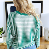 Striped Contrast Trim Sweatshirt