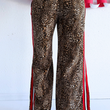 Leopard Contrast Trouser Red Panel