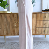 Soft Linen Elastic Tie Waist Ankle Pant