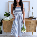 Striped Tie Back Maxi Dress