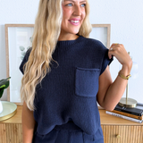 Front Pocket Mock Neck Sweater
