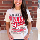 Nebraska Huskers Volleyball Stars Thrifted Tee
