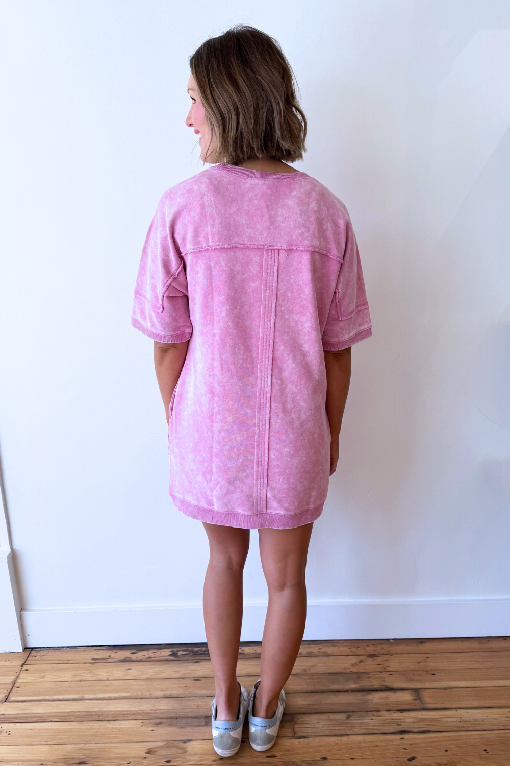 Oversized Washed Terry Dress - The 308 Boutique
