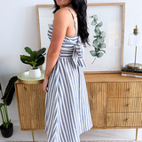 Striped Tie Back Maxi Dress
