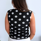 Polka Dot Mesh Square Neck Top
