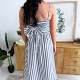 Striped Tie Back Maxi Dress