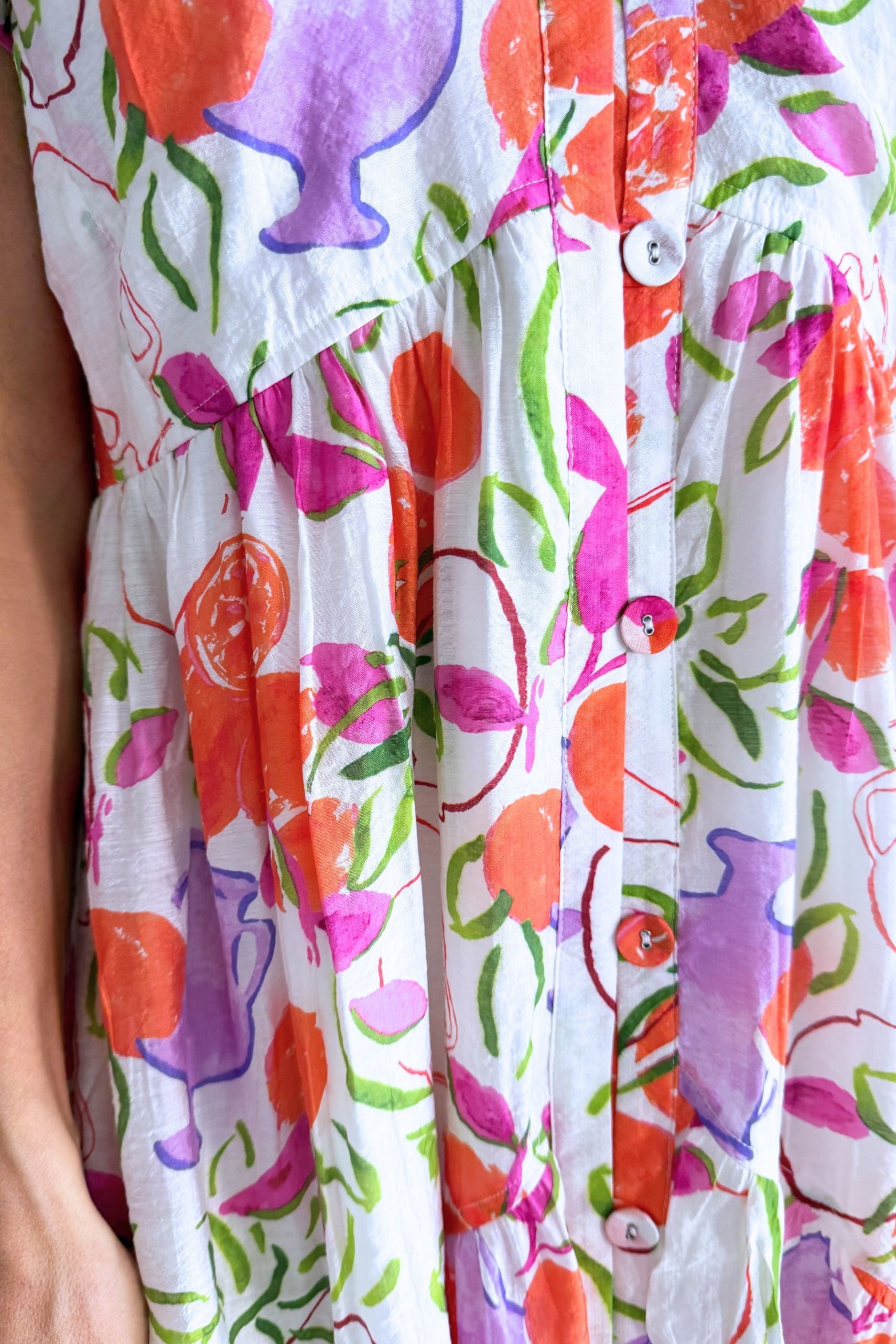 Short Sleeve Floral Patterned Dress