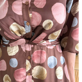 Polka Dot Satin Maxi Shirt Dress